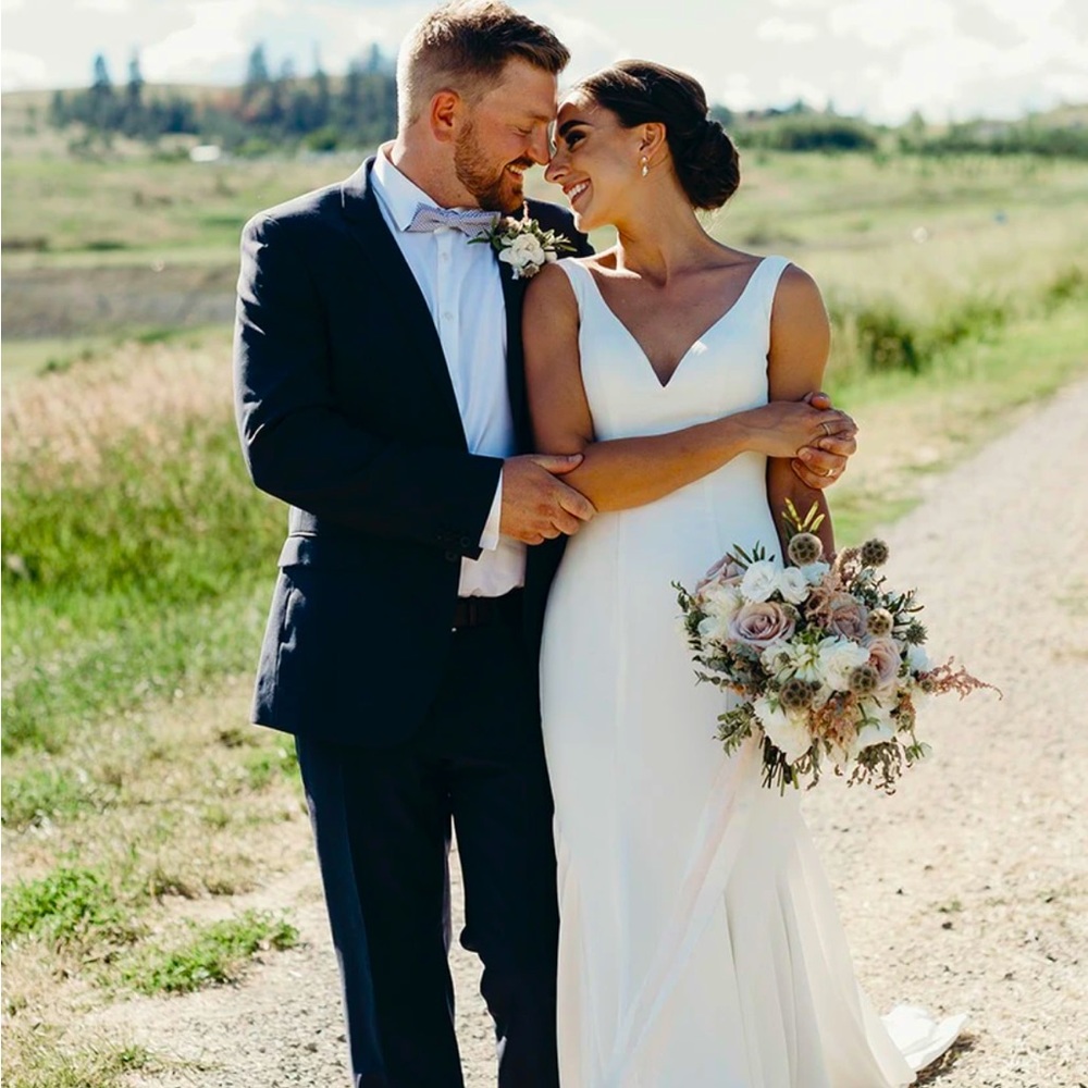 Mermaid Stunning Sleeveless V-neck Bridal Gown With Open Back -June Bridal